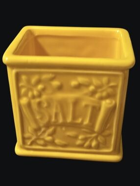 Boston Warehouse Yellow Ceramic Salt Box